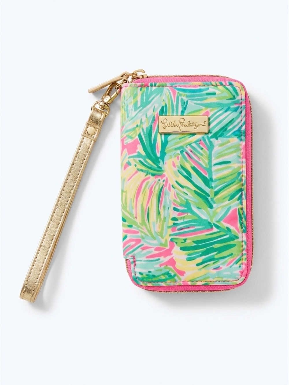 Lilly Pulitzer Palm Leaf Print Zip-Around Wristlet Wallet